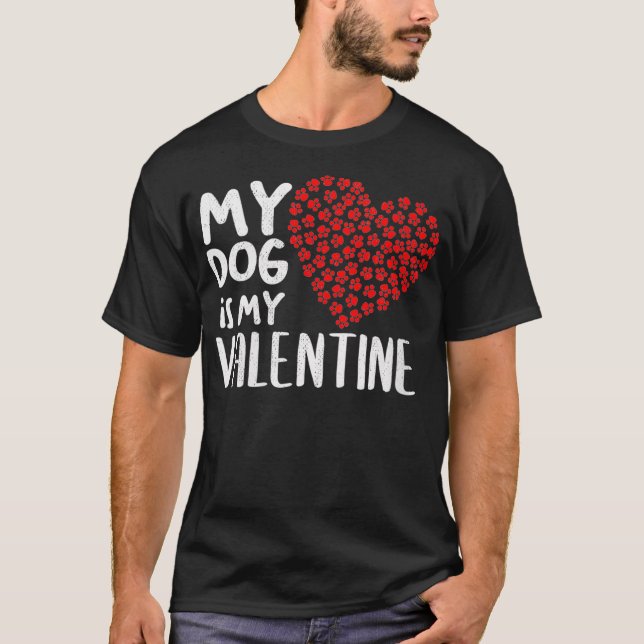 Mina kvinnor i Hund är min Valentine Cute Hundägar T Shirt (Framsida)