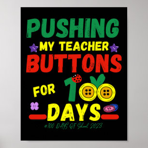 Mina lärarknappar 100 dagar Roligt School 2023 Poster