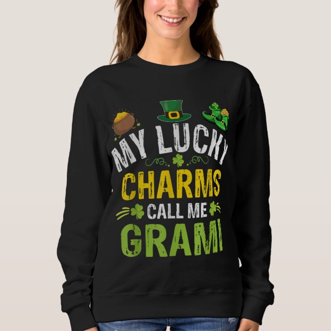 Mina Lucky Charms kallar mig GRAMI St patricks day T Shirt (Framsida)