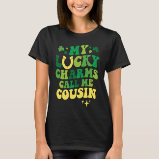 Mina Lucky Charms kallar mig kusin Groovy St Patri T Shirt