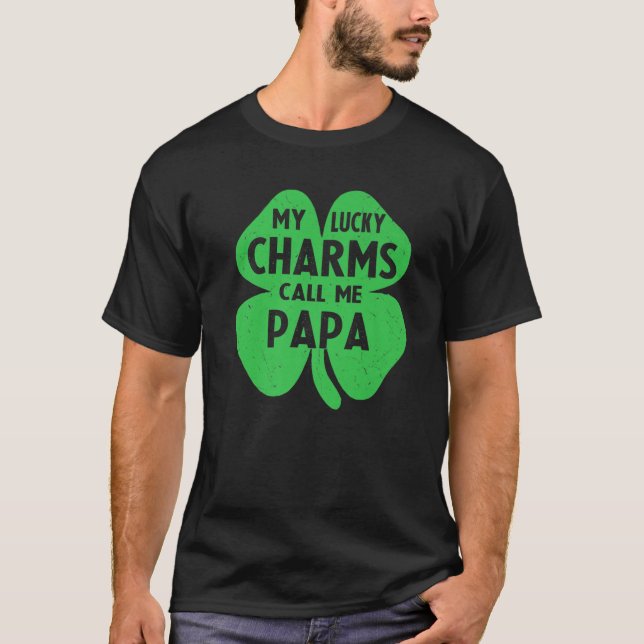 Mina Lucky Charms kallar mig Pappa Funny St patric T Shirt (Framsida)