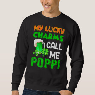 Mina Lucky Charms kallar mig Poppi Grandpa Beer St Lång Ärmad Tröja