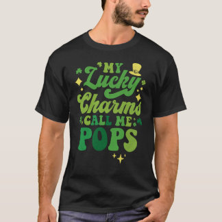 Mina Lucky Charms kallar mig Pops St patrick's day T Shirt