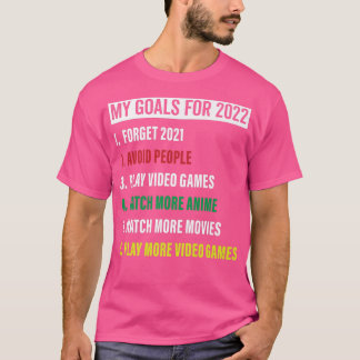 Mina mål för 2022-videospel Anime Funny Gamers T Shirt