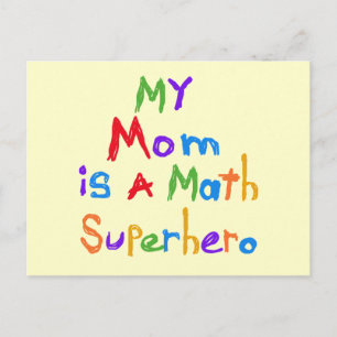 Mina Mamma Math Superhjälte T-shirts och presenter Vykort