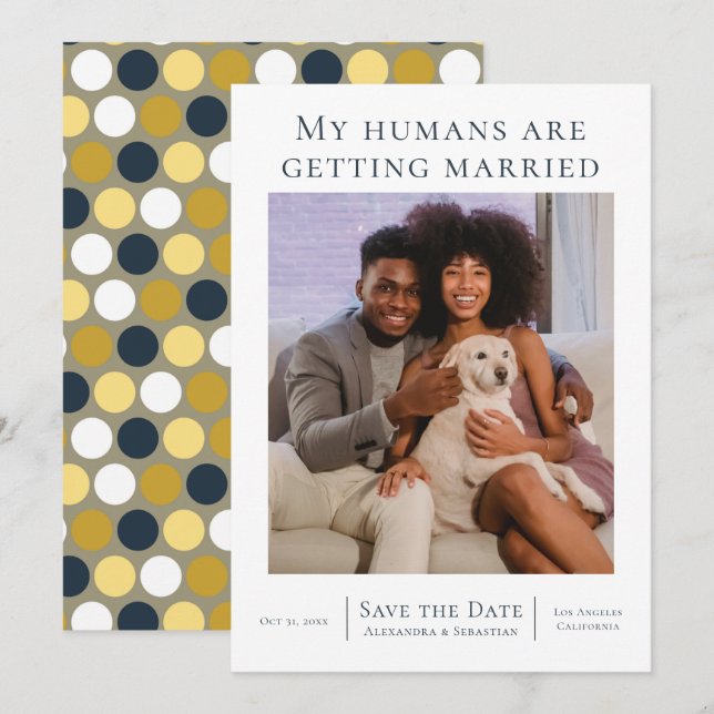 Mina människor är Gifta sig Bröllop Personlig Spara Datumet (Fram/baksida)