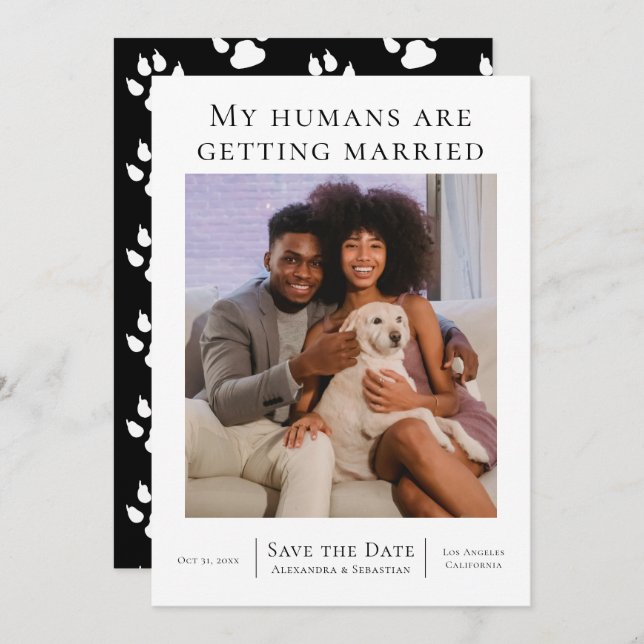 Mina människor är Gifta sig Bröllop Personlig Spara Datumet (Fram/baksida)