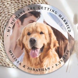 Mina människor är Gifta sig Förlovning Hund Photo Underlägg Papper Rund