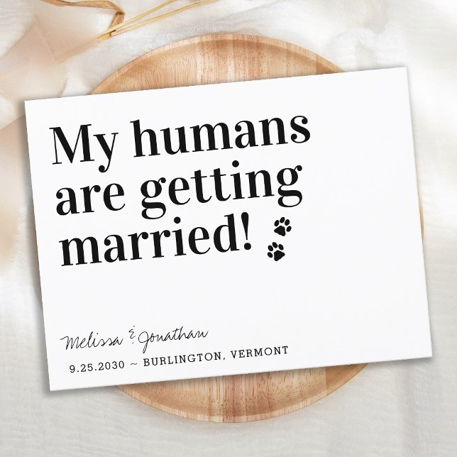 Mina människor är Gifta sig Hund Spara datum Meddelande Vykort (Skapare uppladdad)