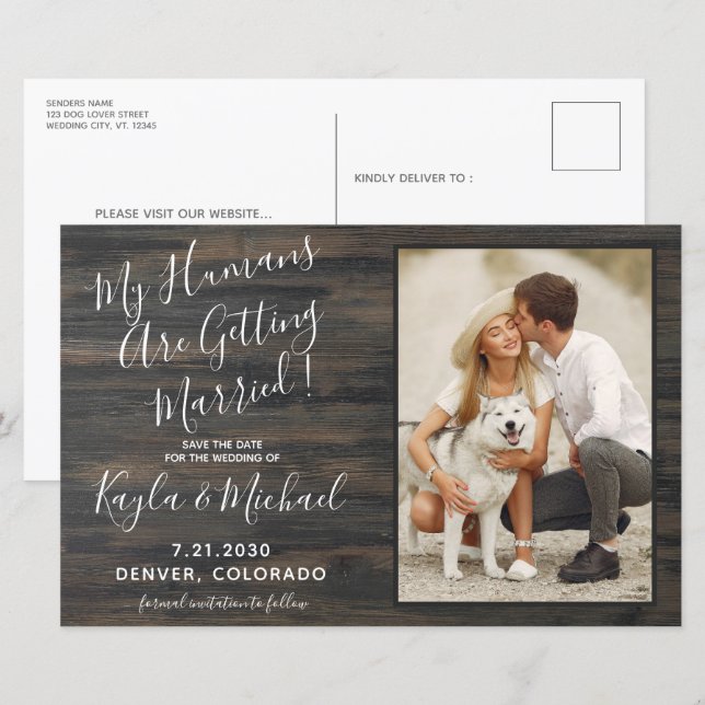 Mina människor Gifta sig Pet Photo Hund Bröllop (Fram/baksida)