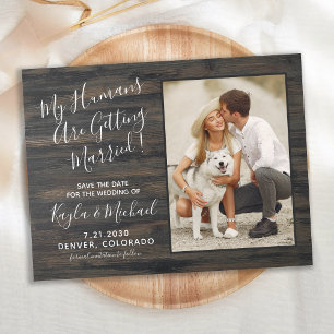 Mina människor Gifta sig Pet Photo Hund Meddelande Vykort