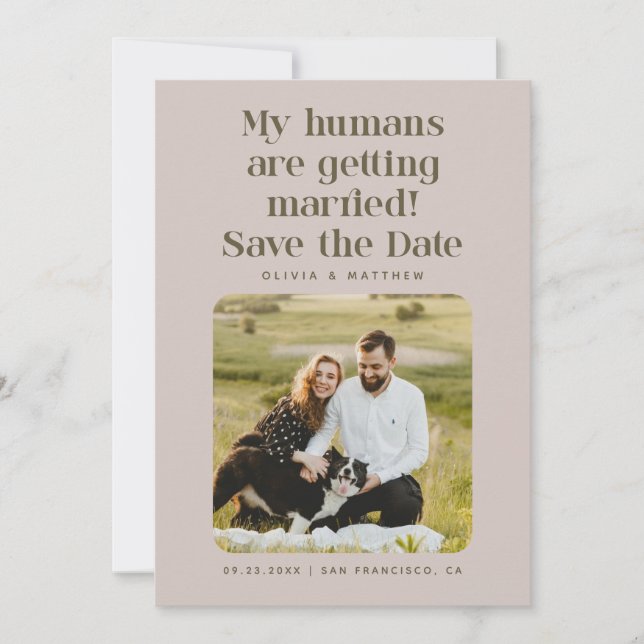 Mina människor gifter sig | Blush Taupe Foto Spara Datumet (Framsida)