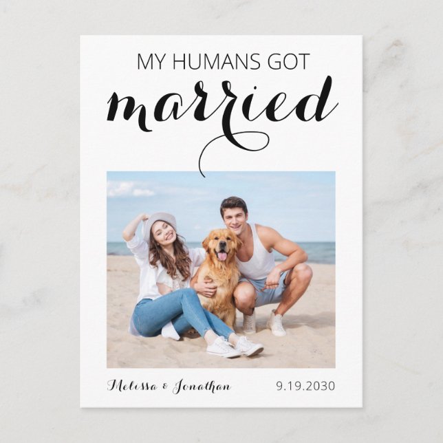 Mina människors Har Giried Hund Elopement Meddelande Vykort (Framsida)
