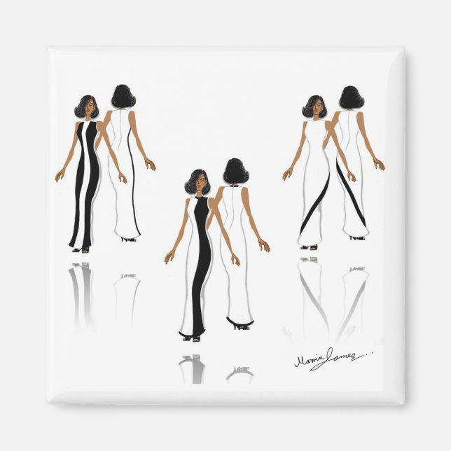 Mina Mode Art - Kvadratisk magnet (Framsidan)