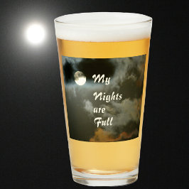 Mina nätter är Full Moon Night Himlar Beer Glaskopp
