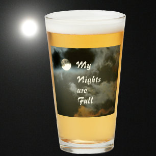 Mina nätter är Full Moon Night Himlar Beer Glaskopp