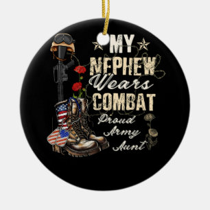 Mina Nephew Wears Combat Boots Proud Army Moster V Julgransprydnad Keramik