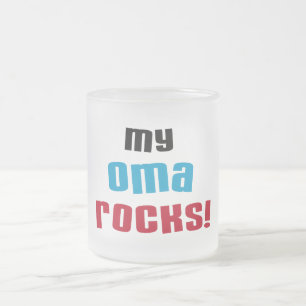 Mina Oma Sten T-shirts och presenter Frostad Glasmugg