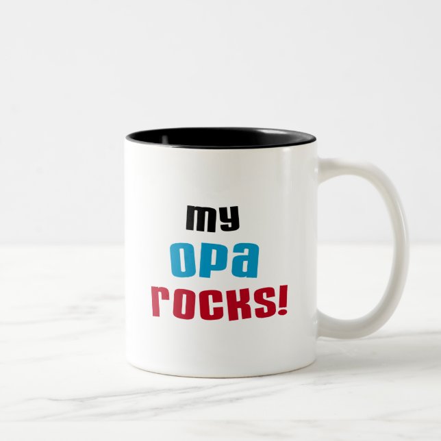 Mina Opa Sten T-shirts och presenter Två-Tonad Mugg (Höger)