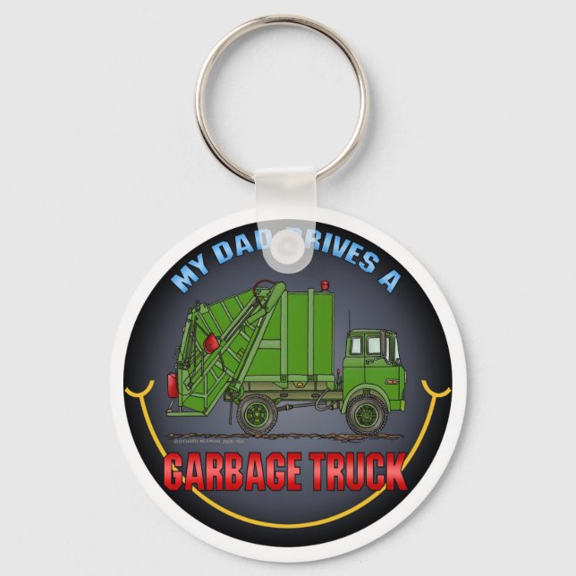 Mina Pappa driver en Nyckelring i Grönten Sopor La (Framsida)