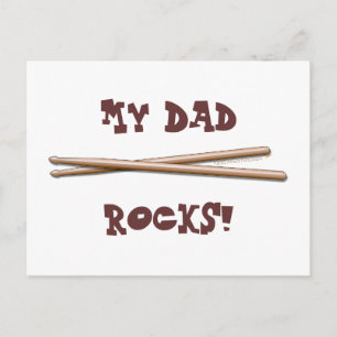 Mina Pappa Sten Drumsticks för Drummer Far Vykort