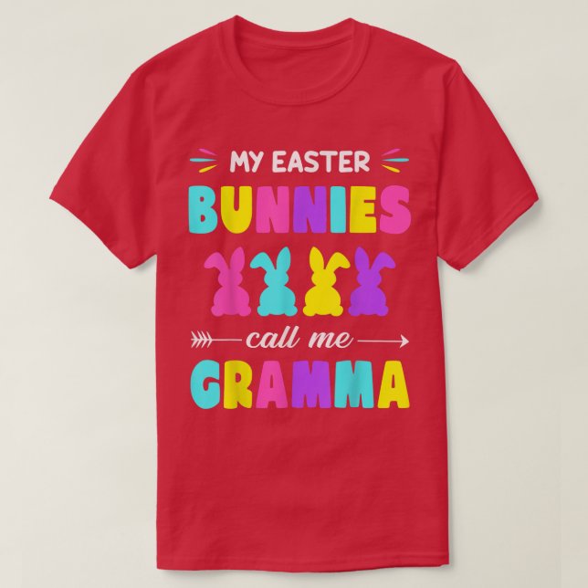 Mina Påskhare kallar mig Gramma Påsk Day Matchi T Shirt (Design framsida)