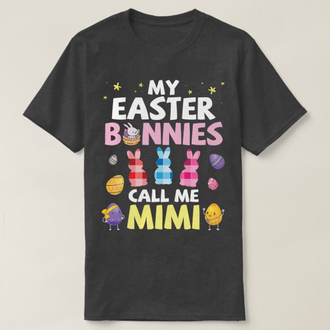 Mina Påskhare kallar mig Mimi Glad påsk Dag till T Shirt (Design framsida)