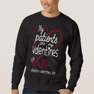 Mina patienter är mina Valentineser Rn Nurse Valen Lång Ärmad Tröja