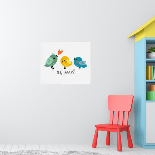 Mina peeps Cute Bird HAND PLOCKADE Poster
