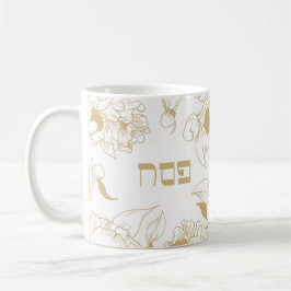 Mina Pesach Mugg Guld-Blommigtar
