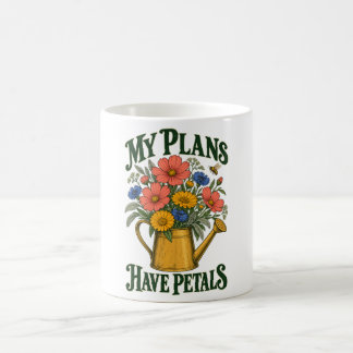 Mina planer har kronblad Vintage blomsterträdgård Kaffemugg