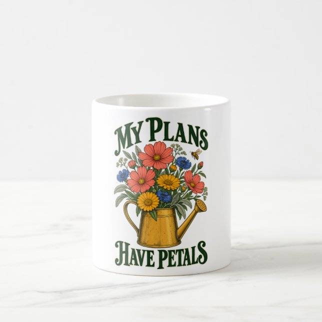 Mina planer har kronblad Vintage blomsterträdgård Kaffemugg (Center)
