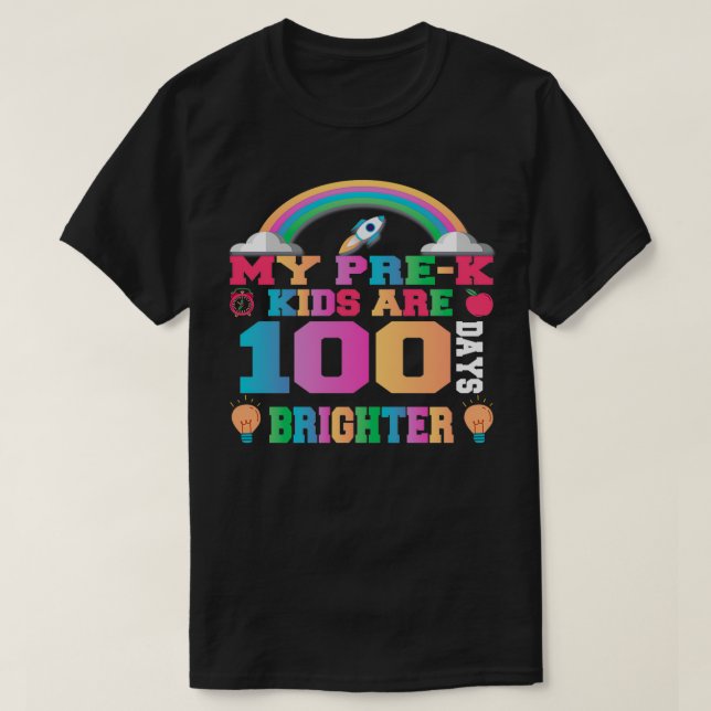 Mina Prek-barn 100 dagar Brighter T Shirt (Design framsida)
