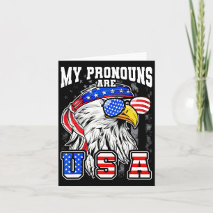 Mina pronomen är Usa Eagle Amerikansk Rolig 4:e Ju Kort
