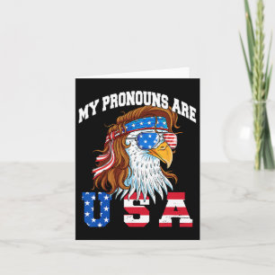 Mina pronomen är Usa Eagle Amerikansk Rolig 4:e Ju Kort