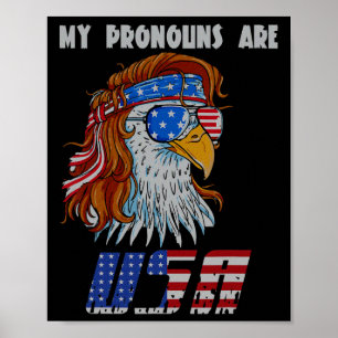 Mina pronomen är Usa Flagga George Washington Amer Poster