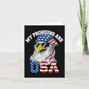 Mina pronomen är Usa Patriotisk Örn Rolig 4:e Juli Kort
