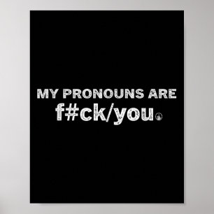 Mina pronouns är F#ck you funny Pride LGbt Queer S Poster