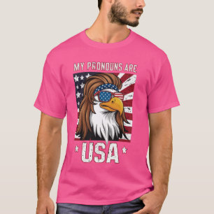 Mina pronouns är USA Eagle, 4:e juli Americ T Shirt
