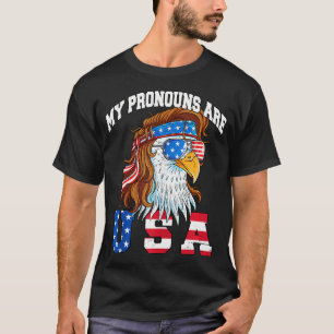 Mina pronouns är USA Eagle American Funny 4:e T Shirt