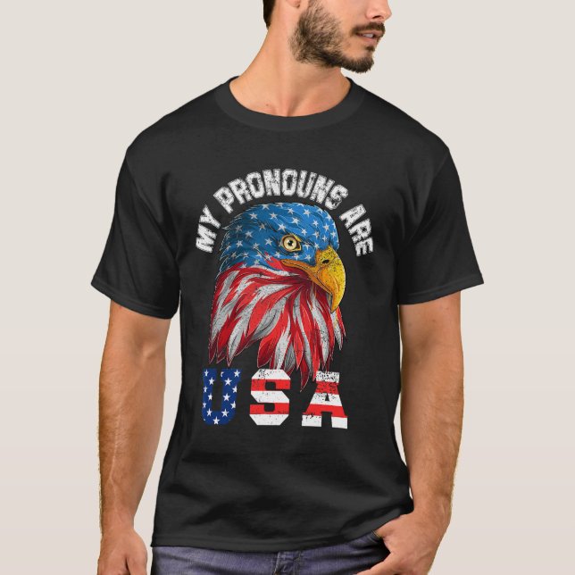 Mina pronouns är USA Lusnyj, 4:e juli Amerika T Shirt (Framsida)
