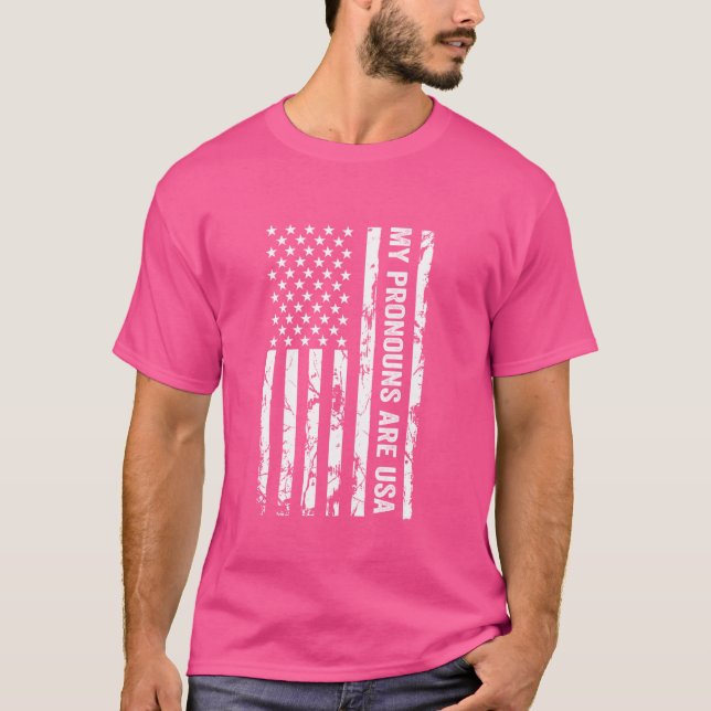 Mina pronouns är USA Lustigt Rednacke som säger 1 T Shirt (Framsida)