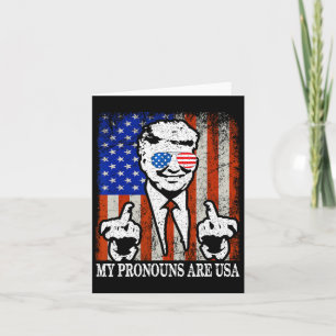 Mina pronouns är USA Patriotic American Flagga den Kort