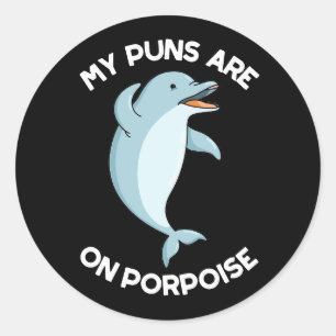 Mina pungar finns på porpoise-Mörken BG för findam Runt Klistermärke