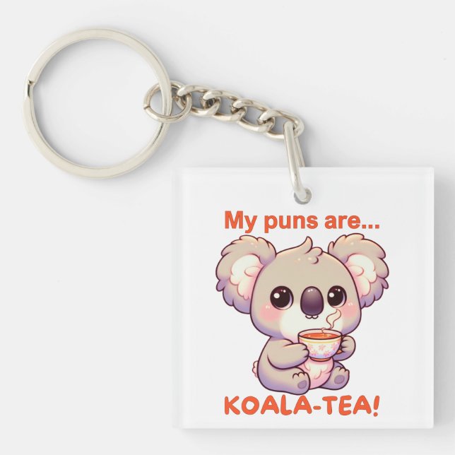 Mina Puns är Koala-tea! Cute Koala Drinking Tea (Framsidan)