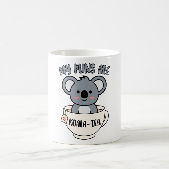 Mina puns är Koala Tea Funny Cute Koala Bear Pun Kaffemugg (Center)