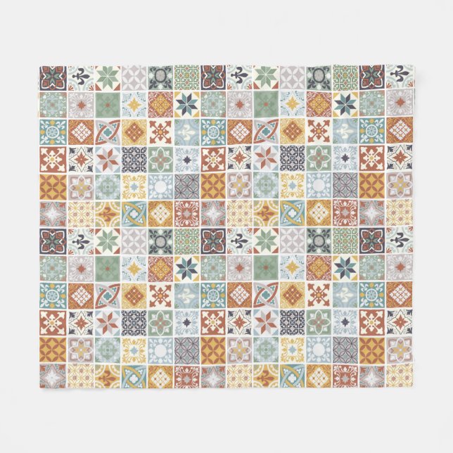 Mina rötter - Medelhavsbrickor Fleecefilt (Framsidan (Horisontell))