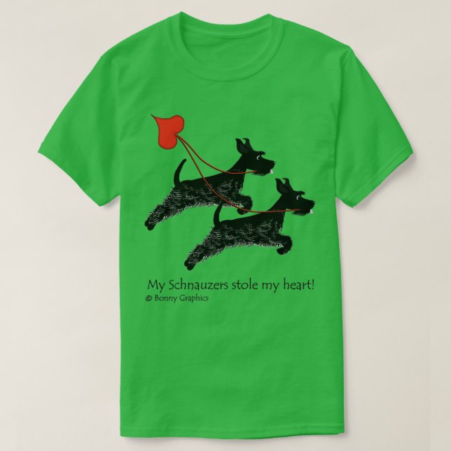 Mina Schnauzers stal mitt hjärta Classic TShirt T Shirt (Design framsida)