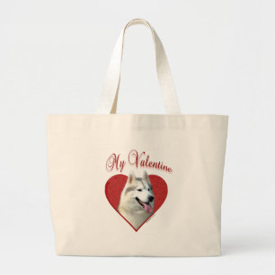 Mina Siberian husky Valentine: Kärlek Huskies Jumbo Tygkasse