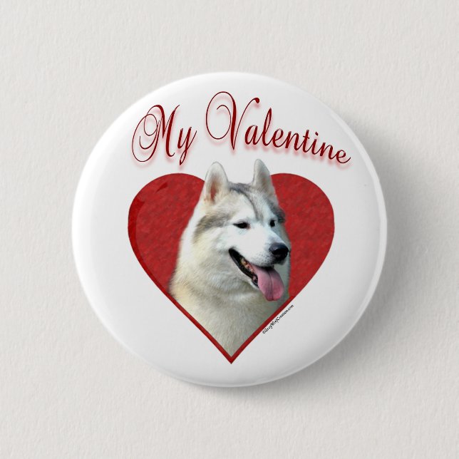Mina Siberian husky Valentine: Kärlek Huskies Knapp (Framsida)